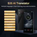 S35 AI Translator 148 Languages 19 Offline Photo Translation Real Time Voice Two Way ChatGPT DeepSeek Portable Travel Translation Device
