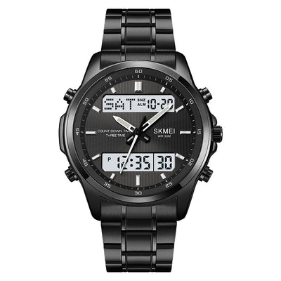 LinkMejor Men's Sports Digital Watches Double Display Chronograph Watch Waterproof Luminous Alarm Electronic Watch