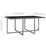 11 Piece Outdoor Dining Set with Cushions Poly Rattan Gray