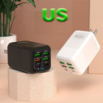 150W 6-Port 4USB+2PD Multi-port 5V 2.4A Fast Charger Wall Charger Adapter EU Plug for iPhone 13 14 14Pro for Redmi K60 for Huawei Mate50 for Samsung Galaxy S23