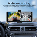 LinkMejor 11.26'' Carplay Car Stereo 4K Dash Cam HD Touchscreen Wireless Bluetooth MP5 Multimedia Player Driving Recorder With Front 1080P Rear Camer Dual Recording Lens GPS Navigation