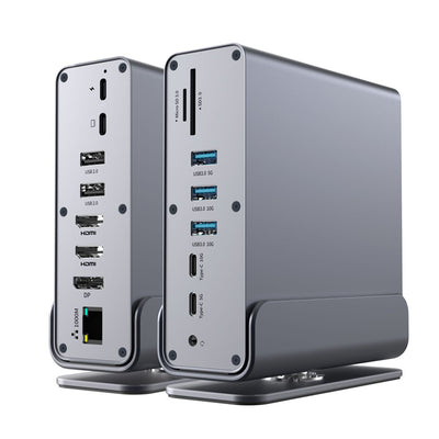 Bakeey HD-175 16-in-1 Type-C Vertical Hub Docking Station with USB 3.1/3.0/2.0 4K HD/DP 100W PD SD/TF RJ45 Ethernet for Phone Tablet MacBook Pro