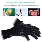 LinkMejor 3mm Black Neoprene Patchwork Diving Gloves Warm Swimming Gloves For Couples Snorkeling Spearfishing Hunting Diving