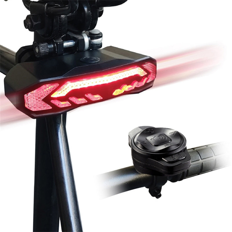 LinkMejor Smart Brake Sensing Bike Taillight 1500mAh Battery Adjustable Parameters Alarm Rear Light 6 Light Modes USB-C Rechargeable IP65 Waterproof Bicycle Rear Light with 110dB Horn Wireless Remote