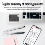 A5 AI Voice Recorder bluetooth Real-Time Transcription 60 Languages Translation ChatGPT 4 AI Summarization App Control Voice to Text 25H Battery Life Portable Magnetic Voice Recorder