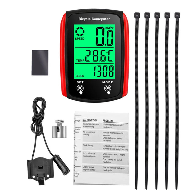 LinkMejor Waterproof Bicycle Computer LCD Display Wired Speedometer Odometer Cycling Digital Bike Monitor