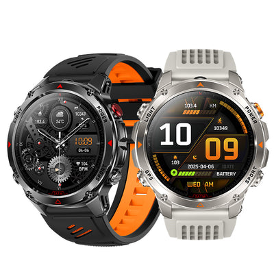 HT37 1.46-inch HD Screen GPS 3ATM Waterproof 540mAh Massive Battery Built-in Flashlight bluetooth Call Heart Rate Blood Pressure Blood Oxygen Monitor Sleep Monitoring Multi-sport Modes Smart Watch