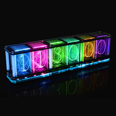 HU-071 DIY RGB LED Clock Kit Digital Alarm Multi-Color Display Touch Controls Music Spectrum Timer Backup Battery High Clarity Acrylic Customizable Colors DC 5V