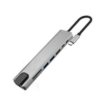 Bakeey PB-C7366 8-in-1 USB-C Hub Docking Station Adapter With 4K HDMI HD Display / 87W USB-C PD3.0 Power Delivery / USB-C Data Transmission / 2 * USB 3.0 / RJ45 Ethernet / Memory Card Readers