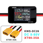 LinkMejor KWS-DC26 Battery Charger Tester Power Meter Voltmeter Ammeter DC 8-80V 50A LCD Screen Overvoltage Overcurrent Warning XT60 XT90 Anderson Connector Solar Electric Vehicle Motorcycle