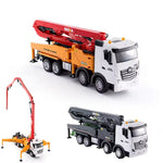 HuiNa Toys 1381 RTR 1/18 2.4G 11CH RC Car Alloy Concrete Cement Pump Truck One-Button Water Spray LED Light Sound  Engineering Construction Remote Control Vehicles Models Kids Children's Toy