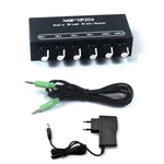 HAM-HP204 Stereo Audio Mixer Distributor Signal Selector 2 Input 4 Output 5X Magnification 3.5mm JRC NJM3414A DC 5-15V Volume Control