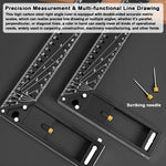 Multifunctional Right Angle Ruler High Carbon Steel 1.5mm Thickness Aluminum Handle 300mm/400mm for Woodworking and Construction
