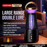 Tevorex 3500V Electric Mosquito Killer Lamp 365nm UV Temperature Simulation Dual Attraction System 3 Levels Smart Timer Quiet Operation Rechargeable Bug Zapper Light for Indoor Outdoor