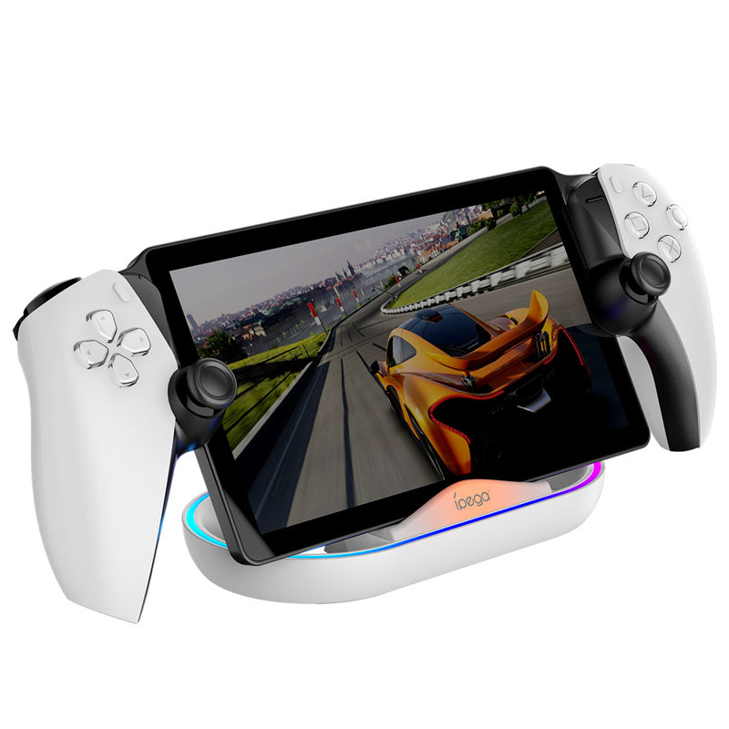 LinkMejor PG-P5P02 Charger Dock Station with RGB Light for PS5 Portal Handheld Game Console Stand Holder