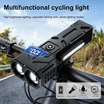 Multi-functional Digital Display Bicycle Headlight Waterproof Super Bright Flashlight for Outdoor Night Riding Hiking Camping