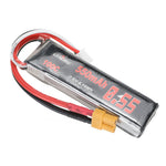 LinkMejor 7.6V 550mAh 100C 2S LiPo Battery XT30 Plug for RATE W20 Happymodel Mobula 8 GEPRC TinyGo Crux3 Cinewhoop FPV Drone RC Helicopter
