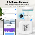 Tuya Smart WiFi Zigbee3.0 Temperature Humidity Sensor Indoor Hygrometer Thermometer Detector with LCD Display Remote Control Support Alexa Google Home