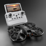 LinkMejor M5 WiFi FPV with 4.3inch Telescopic Screen Controller HD Dual Camera Electrically Adjustable Optical Flow Hover Brushless 2.4G 4CH 6-Axis Remote Control Toys RC Drone Quadcopter RTF