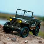 LinkMejor C8815 RTR 1/10 2.4G 4WD RC Car Willys Military Truck Off-Road Climbing LED Light Optional Winch Canopy Metal Frame Rock Crawler Full Proportional Vehicles Models Toys