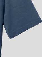 LinkMejor Mens Casual Stand Collar Top Solid Color Short Sleeve T-Shirt