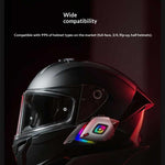 E01 RGB Helmet Headset Wireless bluetooth Earphone Stereo Bass Sound CVC DSP Dual Noise Cancelling Voice Assistant IPX6 Waterproof SOS Flashing Signal Motorcycle Helmet Headphones