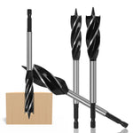 LinkMejor 6PCS 6.35mm Shank Twist Bit Auger Drill Bits 4 Flutes Drilling Cut 10-20mm Cutting Diameter Carpenter Joiner Tool
