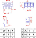 580PCS JST-PH2.0mm Pitch 2P3P4P5P6P Plastic Shell Straight Pin Base Connector Terminal