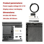 DIY LED Matrix Kit SMD Dot Matrix Advertising Screen Kit Soldering Practice PCB Pre-Programmed Microcontroller Red Display