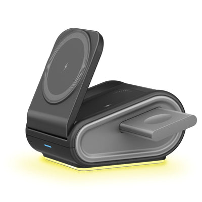OJD-133 15W Magnetic Wireless Charger Fast Wireless Charging Stand with Night Light for Smart Phones for iPhone 17 17Pro Max 16 15 14 for Xiaomi 17pro for Huawei Mate XTs for Airpods for Apple Watch