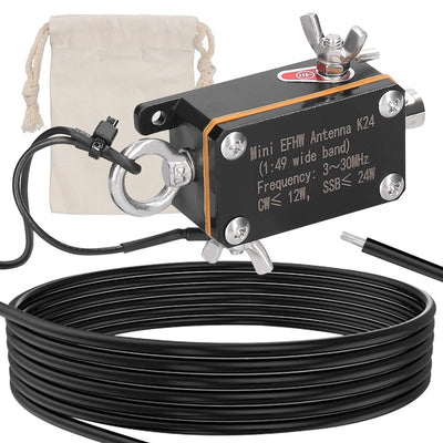 Pocket EFHW Antenna K24 3-30MHz Frequency Band Shortwave Antenna Wideband End-fed Halfwave Antenna