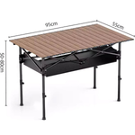 Xmund Folding Camping Table with Net Pockets, Outdoor Portable Egg Roll Table, Lightweight Portable, with Carrying Bag, for Outdoor, Picnic, BBQ, Cooking, Festival, Beach, Home Use