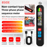 LinkMejor AVX1 Non-Contact Phase Sequene Tester LCD Display Voltage Detection Temperature Measurement Rechargeable Lithium Battery Lightweight Compact Electrical Testing Tool