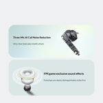 OnePlus Buds Ace3 TWS bluetooth V6.0 Earbuds ANC Wireless Earphone -55dB Depth Active Noise Cancelling 3-Mic AI Call Noise Reduction 12mm Large Dynamic Drivers Low Delay Smart AI Translation In-ear Sports Headphones
