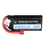 LinkMejor 7.4V 4000mAh 100C 2S Lipo Battery T Plug for RC Car