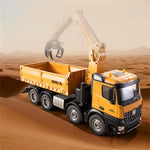 LinkMejor 1538 1/14 2.4G 26CH Semi-alloy RC Car Grabbing Wood Dump Truck 3-in-1 Vehicle Model RTR