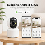 K12 Smart Indoor WiFi PTZ Camera 1080P Full HD 360° Color Night Vision Motion Two Way Audio Wireless Security Camera for Home Pet Monitor Baby Surveillance