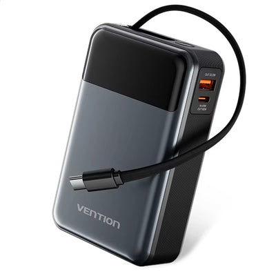 Vention FHY 65W 77Wh 20000mAh LED Display Power Bank Come with Type-C Cable External Battery Power Supply with 2 Inputs & 3 Outputs Support PD3.0 Fast Charging for iPhone 17 17Pro 16 Pro Max 15 14 13 for Xiaomi 17pro for OPPO for VIVO