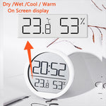 Thin Magnetic Digital LED Wall Clock with Large LCD Display Date Temperature Humidity USB Powered Compact Design for Home Office Wall or Desk Decoration