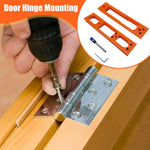 Door Hinge Jig ABS Material Lightweight Anti Slip Design Easy Installation Precision Template Garage Exterior Door Woodworking Repair Tool 9 x 2 Inches Orange