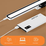 Elfeland 40cm Rechargeable LED Desk Clock Lamp with Remote Eye-Caring Light Magnetic Mount Dimmable 3 Color Temperatures Timer Function