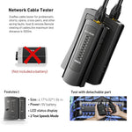 RJ45 Crimp Tool Kit Cat6 Cat5e Network Cable Tester Pass Through Connectors Wire Cutter Mini Stripper Strain Relief Boots 1000m Test Distance Crimping Cutting Stripping Tools