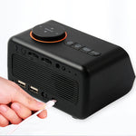 Multi-Functional LED Voice Control Clock Hygrometer FM Radio Dual Alarms Adjustable Brightness Temperature Humidity Display USB Charging