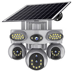 V380 8MP 8X Digital Zoom 4-Lens Solar Security Camera Wireless Outdoor WiFi/4G PTZ Night Vision Motion Two Way Audio Weatherproof Battery Powered Home Surveillance System