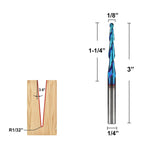 1/4 Inch Shank 3D CNC Router Bit Tungsten Steel Cutting Tool HRC93 Hardness for Precision Carving Engraving