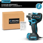 Drillpro 20+1 Brushless Electric Screwdriver 1000W Peak Torque with Dual Speed Capabilities Compatible with 18V Batteries Ideal for Steel and Woodworking Tools