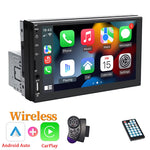 7" 1DIN Car Radio MP5 Player Wireless CarPlay Android Auto Bluetooth 5.0 Mirror Link FM AUX USB Reversing Camera Steering Wheel Control