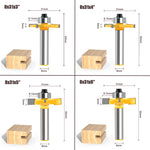Tongue Groove Router Bit 8mm Shank 4 Flute Ball Bearing Grooving Cutter Tungsten Steel Straight End Mill for Woodworking Milling Cutting