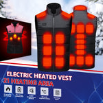 LinkMejor HV-21C 21 Zones Heating Vest Rechargeable Smart Thermal Warm Washable Jacket Heated Hooded Coat Outdoor Sportswear