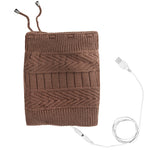 LinkMejor 2 In 1 Electric Heating Hat Scarf Rechargeable Thermal Washable Hat Soft Knitted Winter Warm Scarf for Head Neck